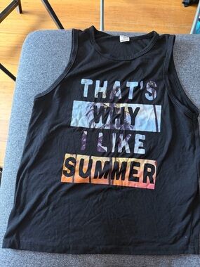 Black Graphic Tank Top "THAT'S WHY I LIKE SUMMER"